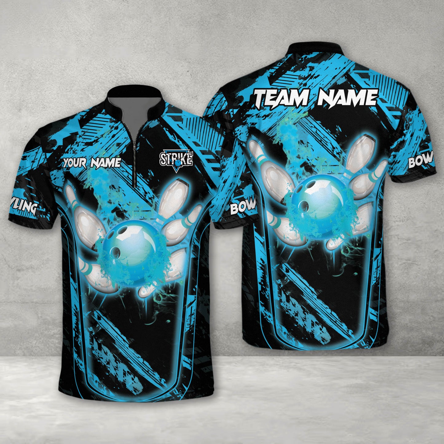 Custom Flame Bowling Jersey For Team BO0035