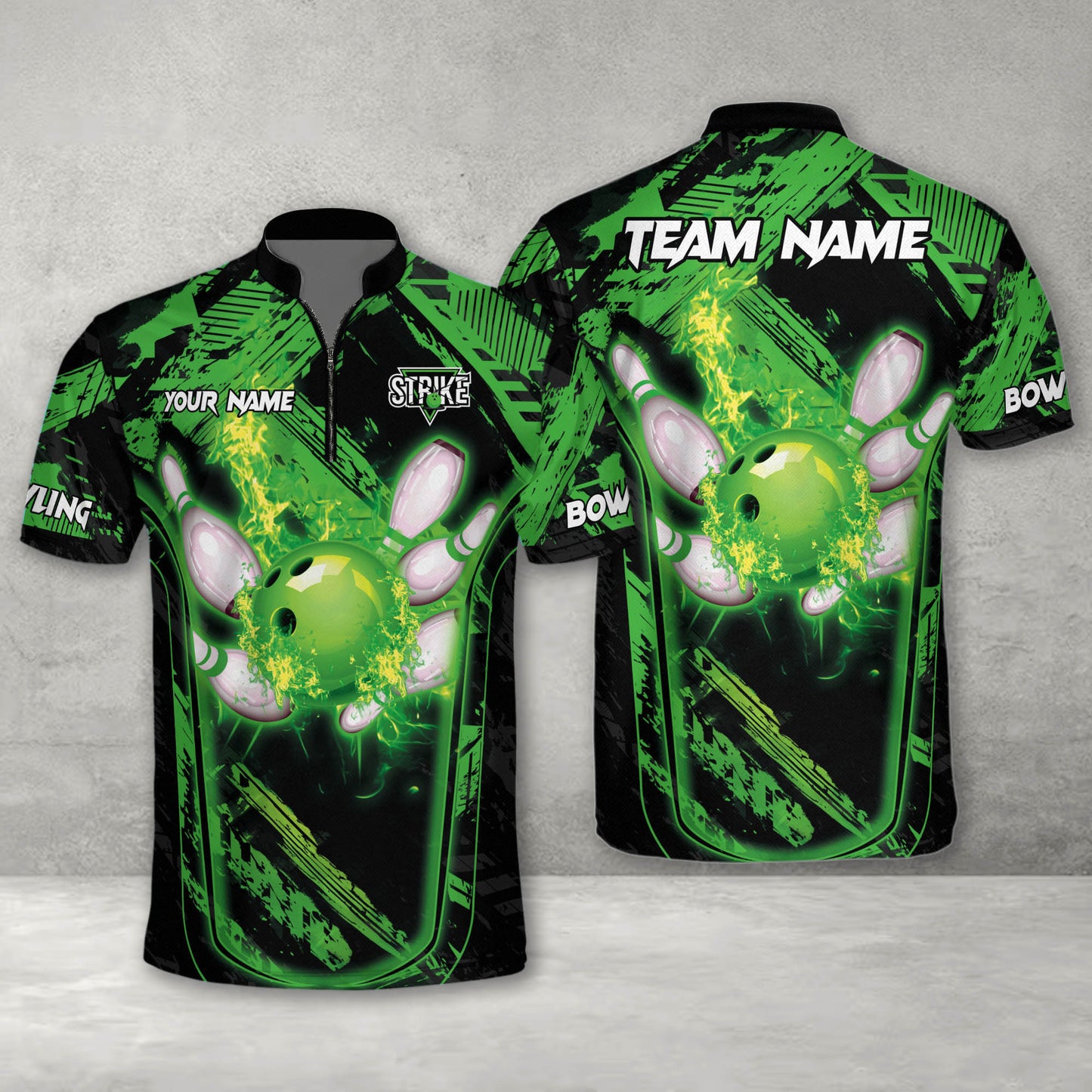 Custom Flame Bowling Jersey For Team BO0035