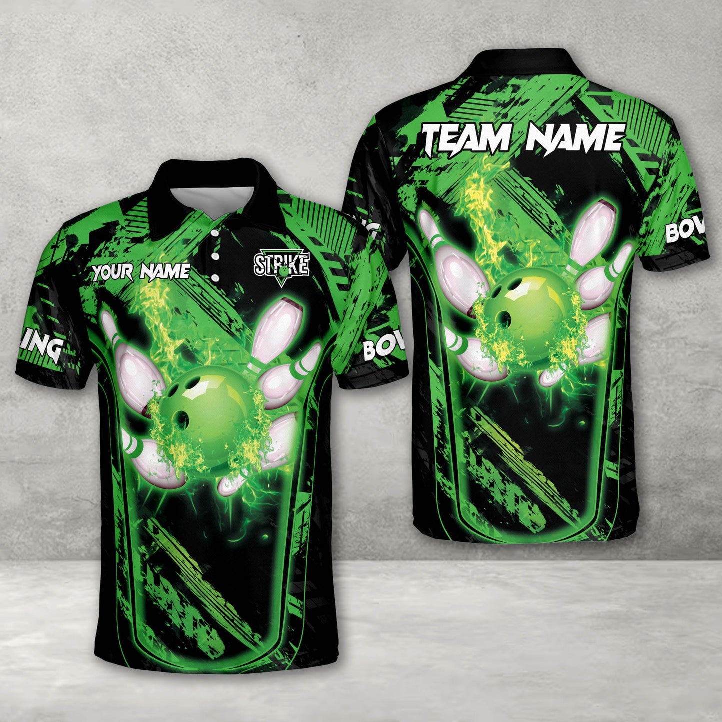 Custom Flame Bowling Jersey For Team BO0035