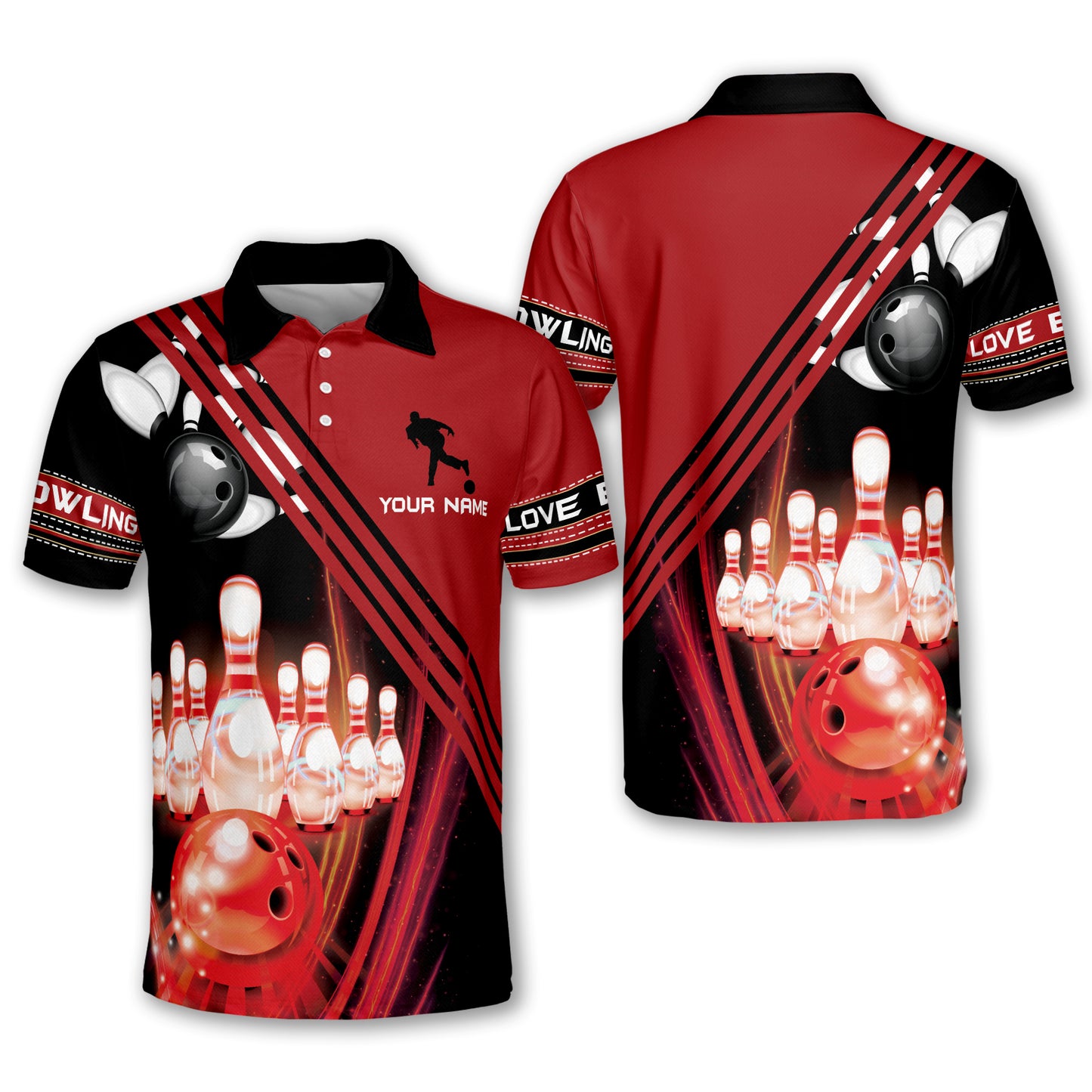 Custom Bowling Polo Shirts Men Women BO0119