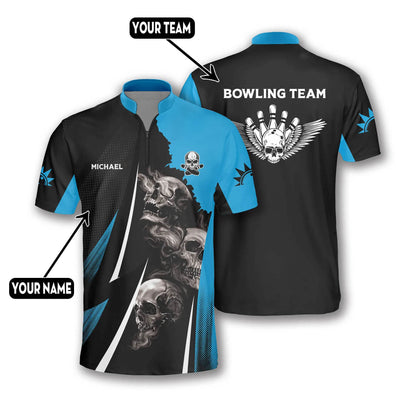 Custom Skull Bowling Jersey For Team BO0164