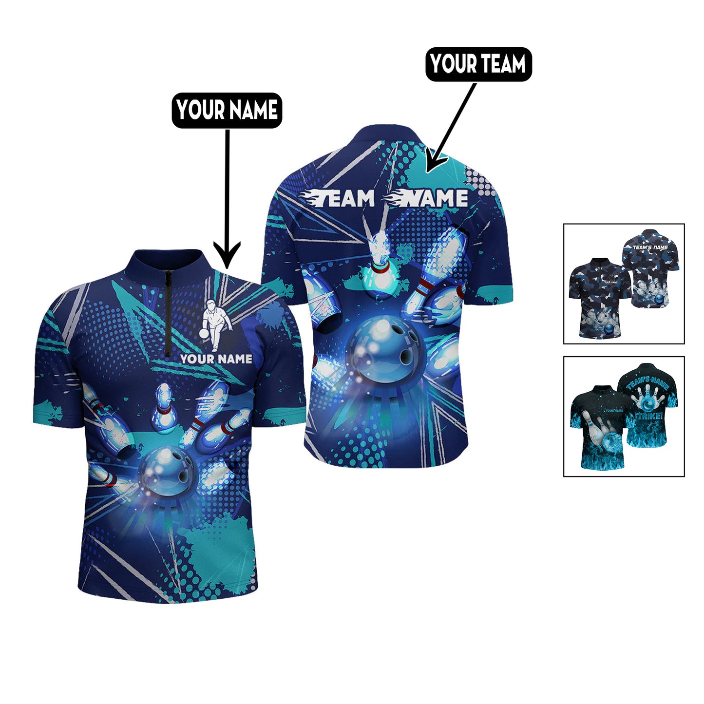 Custom Flame Bowling Jersey For Team BO0230