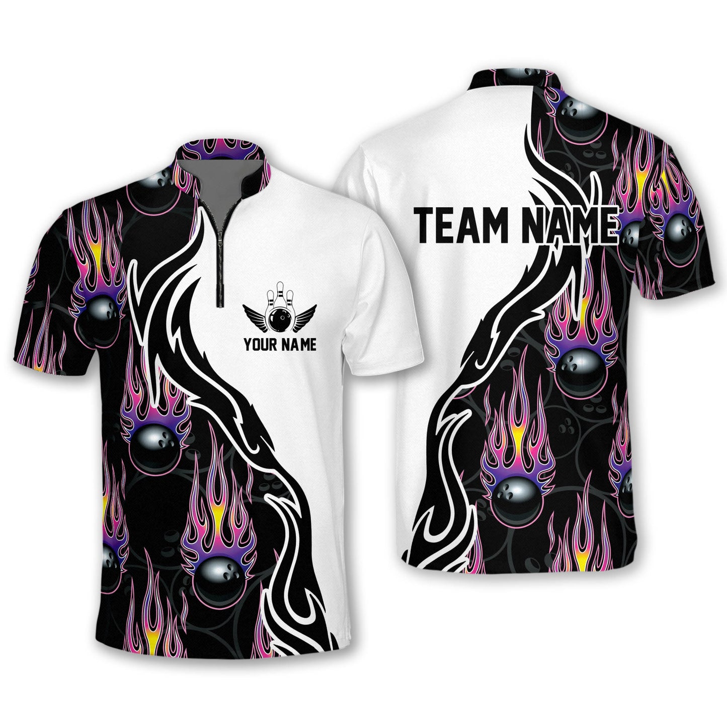 Custom Flame Bowling Jersey For Team BO0237