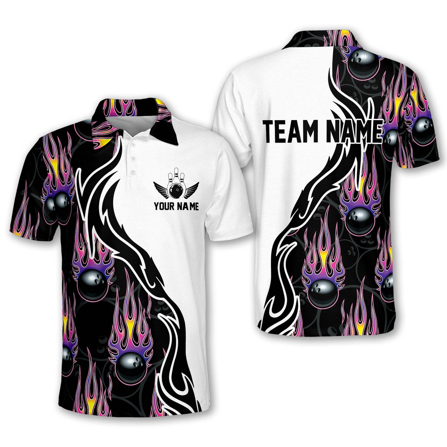 Custom Flame Bowling Jersey For Team BO0237