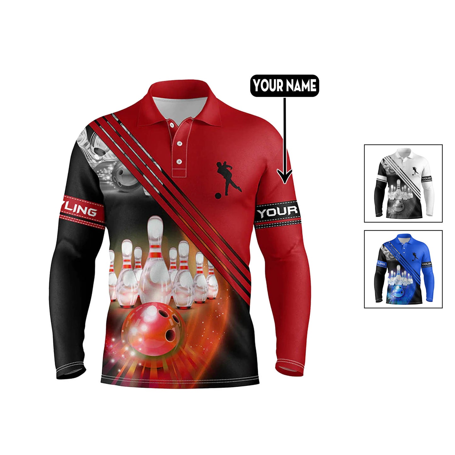 Custom Bowling Polo Long Shirts Unisex BO0267