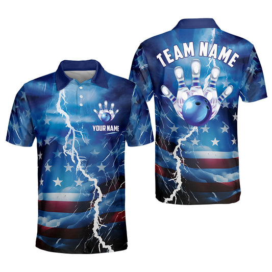 Custom Patriotic Bowling Polo Shirts BO0380