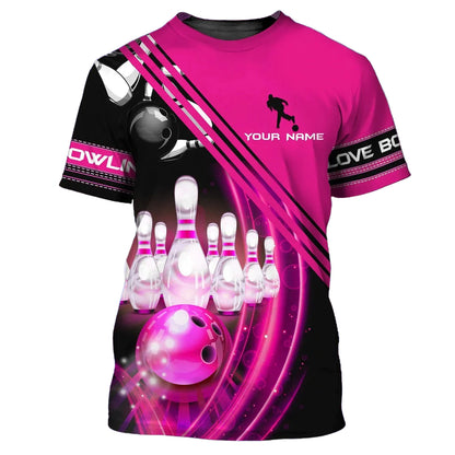 Custom 3D Flame Bowling TShirts Unisex BOT0001