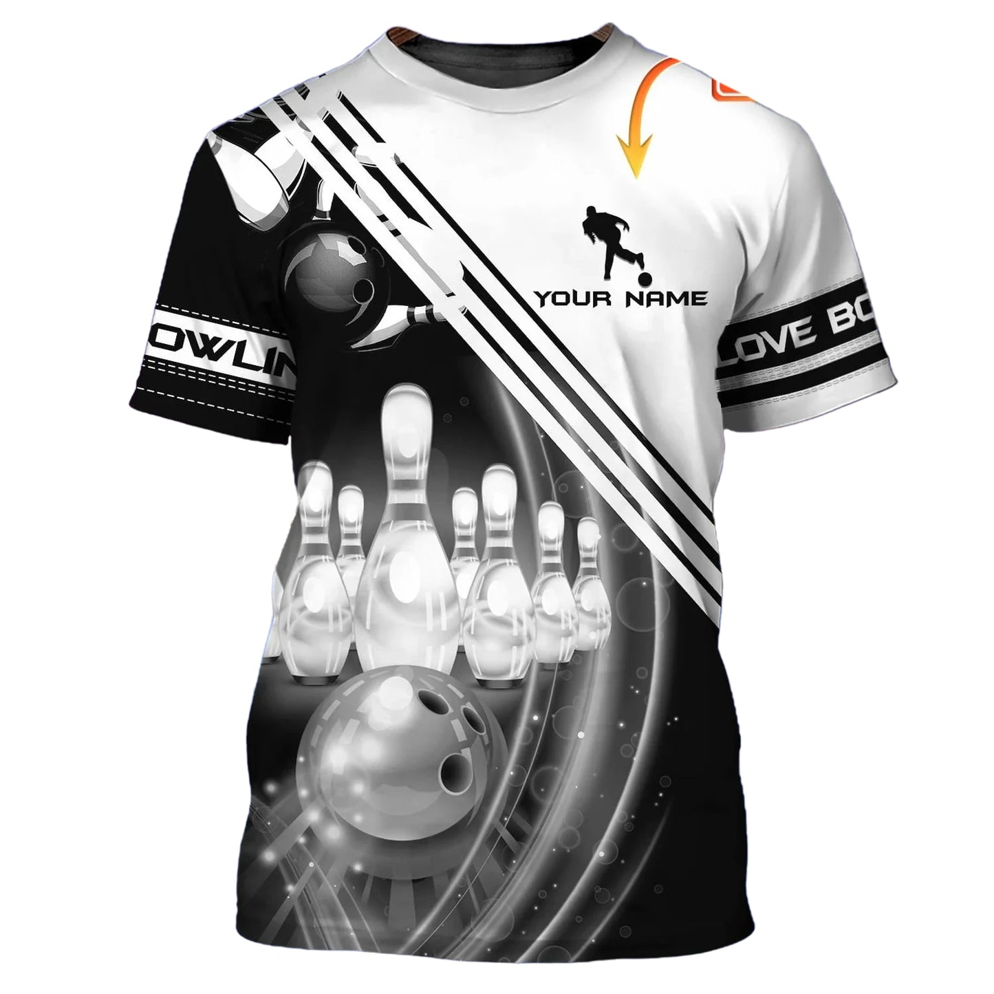 Custom 3D Flame Bowling TShirts Unisex BOT0001