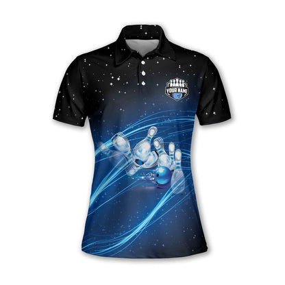 Custom Women Bowling Shirt, Custom Women's Bowling Polo Shirts, Custom Bowling Team Shirts For Women BW0157