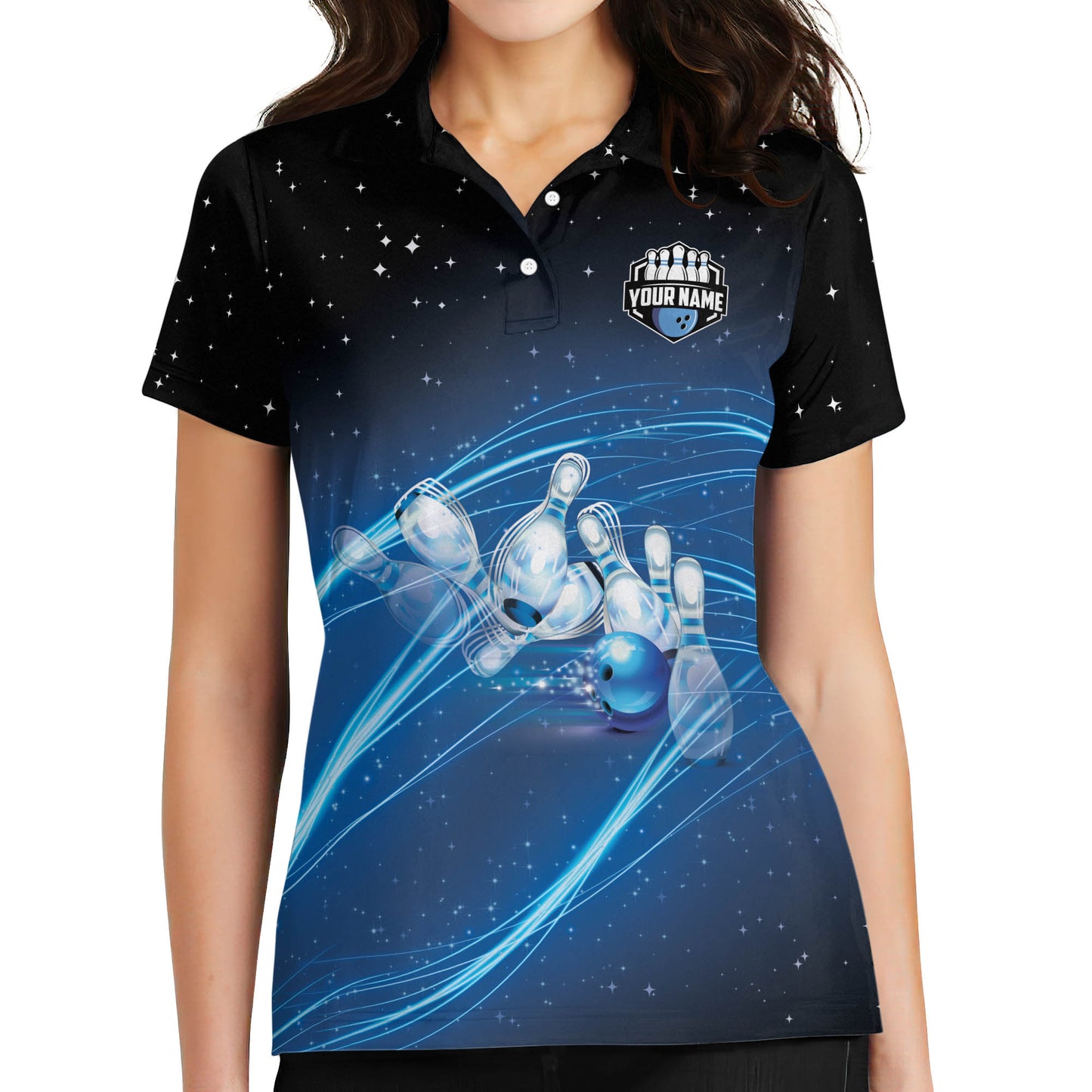 Custom Women Bowling Shirt, Custom Women's Bowling Polo Shirts, Custom Bowling Team Shirts For Women BW0157