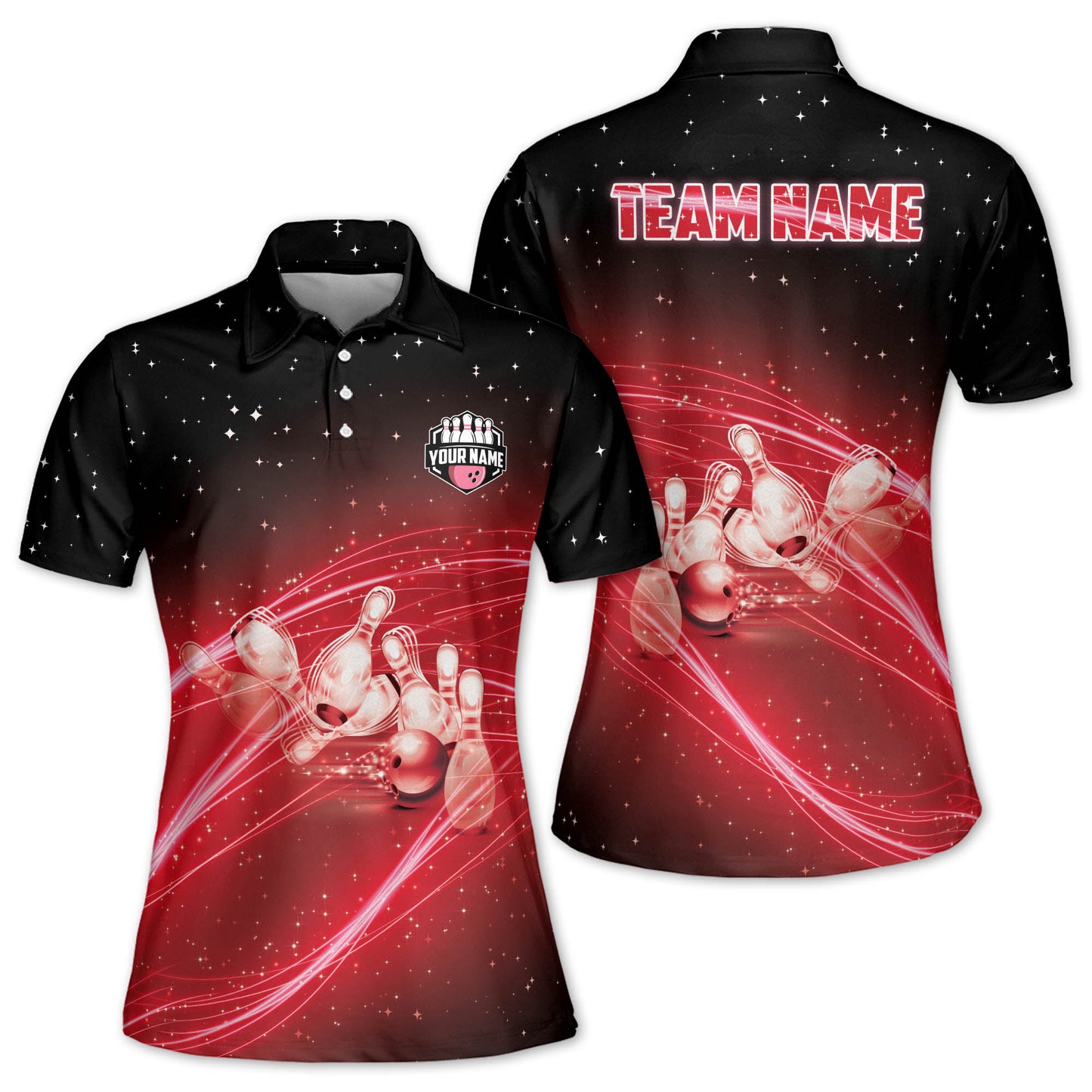 Custom Women Bowling Shirt, Custom Women's Bowling Polo Shirts, Custom Bowling Team Shirts For Women BW0157