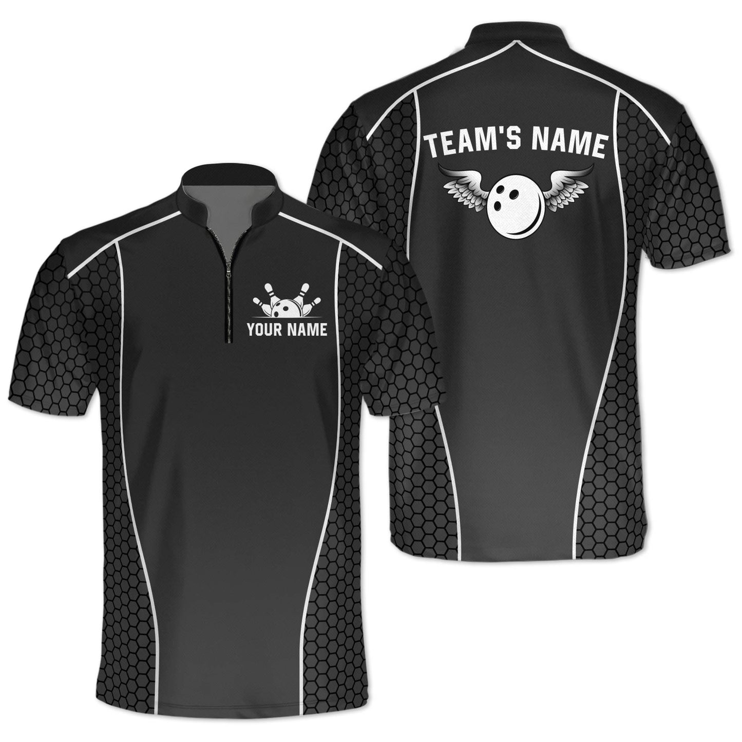 Custom Team Bowling Jersey Shirt For Men, Custom Blue Bowling Shirt BM0303