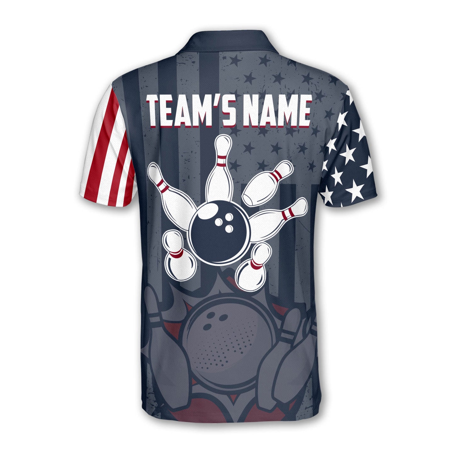 Custom American Flag Bowling Polo Shirt For Men, Custom Team Patriotic Bowling Shirt BZ0209