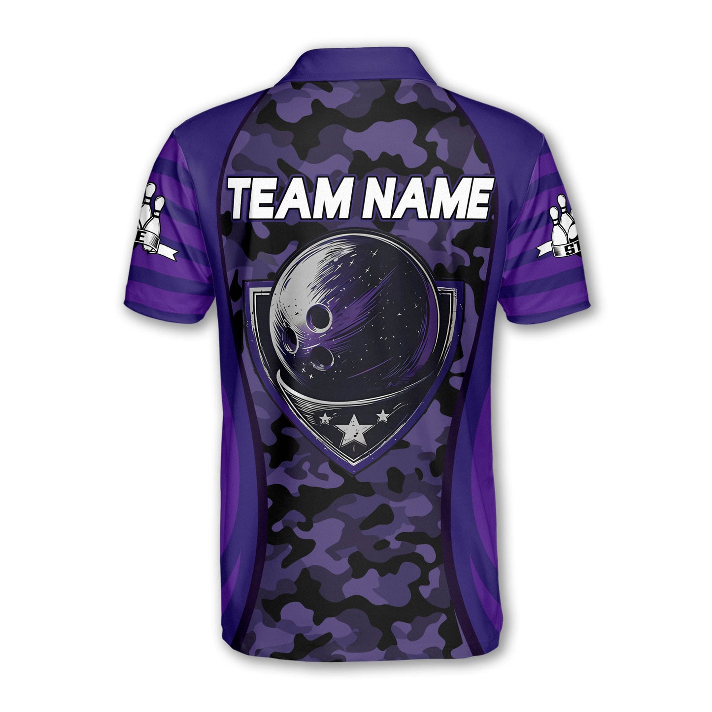 Custom Camo Bowling Polo Shirt For Men, Custom Bowling Team Shirts BM0309