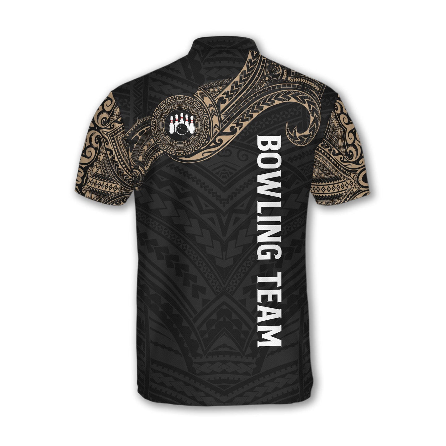 Custom Tribal Bowling Jersey Shirt For Men, Custom Black Bowling Team Shirts BM0306