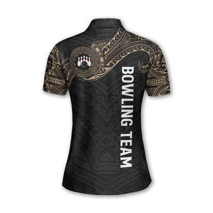 Custom Bowling Shirts For Women, Custom Womens Bowling Team Shirts, Custom Tribal Ladies Bowling Polo Shirts BW0155