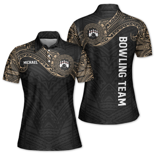 Custom Bowling Shirts For Women, Custom Womens Bowling Team Shirts, Custom Tribal Ladies Bowling Polo Shirts BW0155