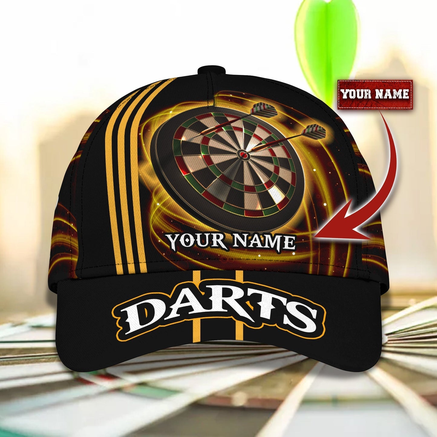 3D Classic Cap Darts Personalized Name Tendpins CA1508