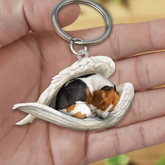 Beagle Sleeping Angel Acrylic Keychain Dog Sleeping keychain KO0193