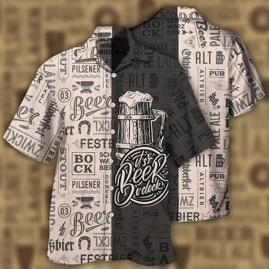 Funny Beer Hawaiian Shirt Men Women It Is Beer O'clock HO5326