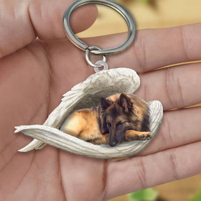 Belgian Shepherd Sleeping Angel Acrylic Keychain Dog Sleeping keychain SO0347