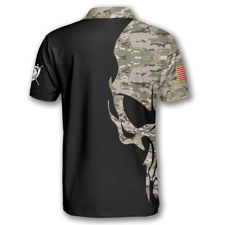 Skull Camouflage Custom Billiard Shirts for Men, Custom Billiard Shirts for Team, Billiard Polo Shirts SO0757