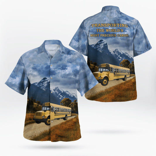 Bus Hawaiian Shirt, Cool Bus Shirt, Summer Gift for School bus Driver HO0513