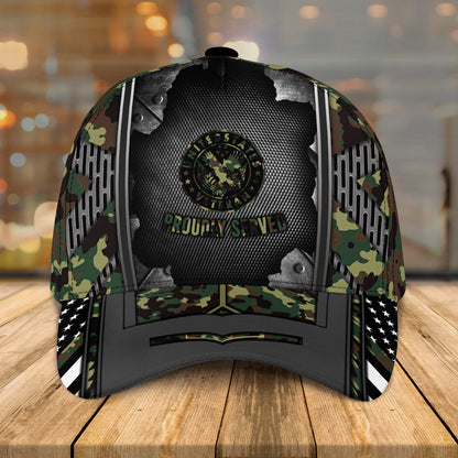 US Veteran Custom Cap, Military Camo Cap, Custom Gifts For Veteran CA0236