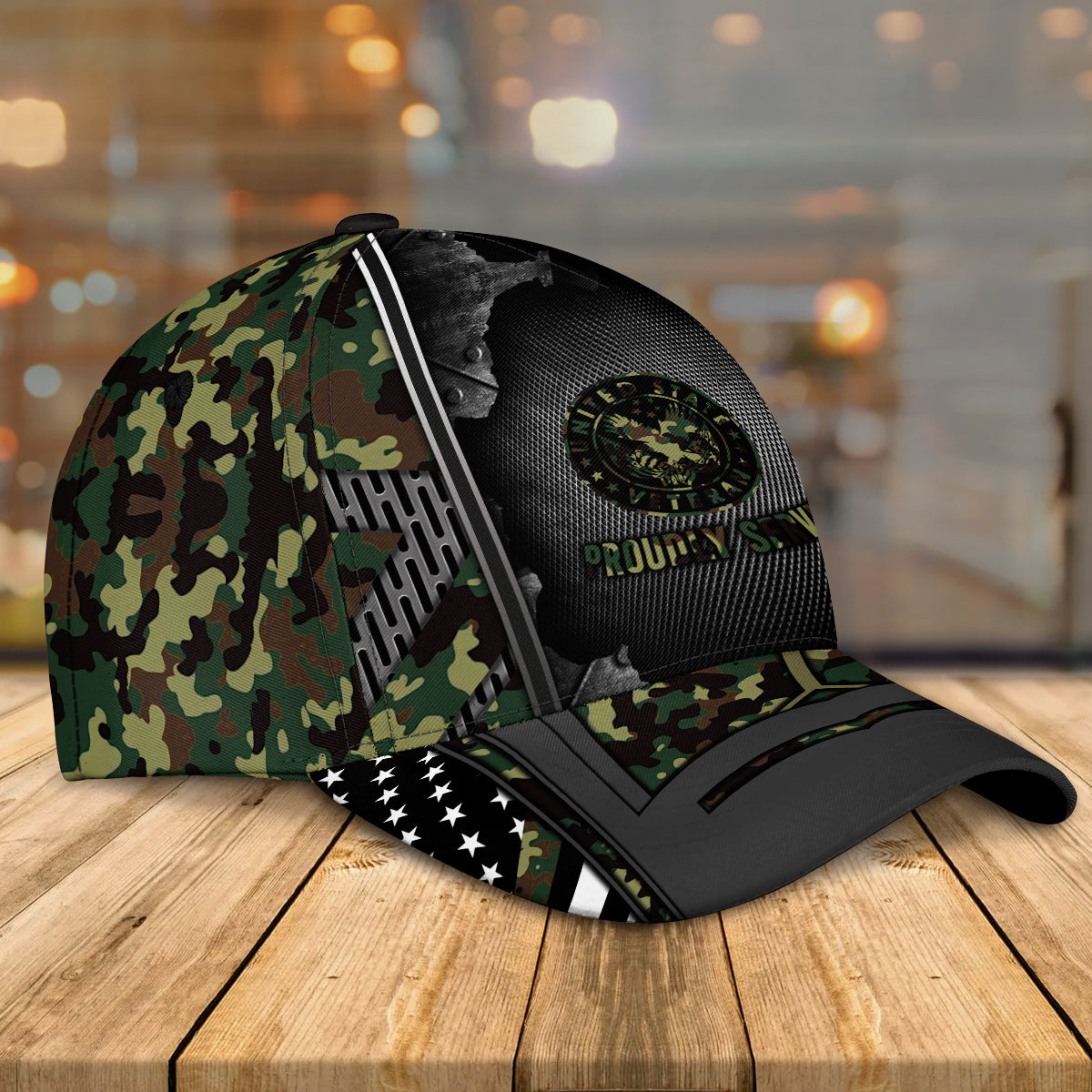 US Veteran Custom Cap, Military Camo Cap, Custom Gifts For Veteran CA0236