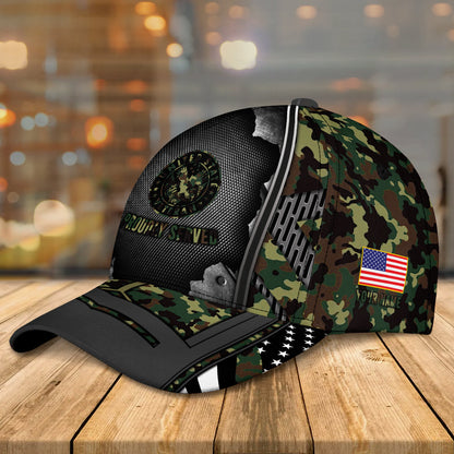 US Veteran Custom Cap, Military Camo Cap, Custom Gifts For Veteran CA0236