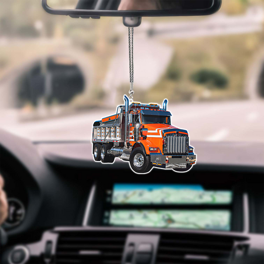 Tendpins Orange Truck Car Hanging Ornament Auto Front Ornament OO0648