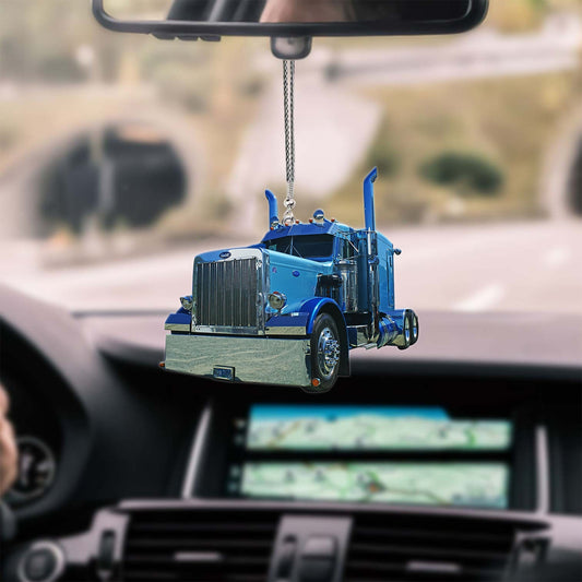 Tendpins Blue Truck Car Hanging Ornament Trucker Ornament Gift For Trucker OO0661