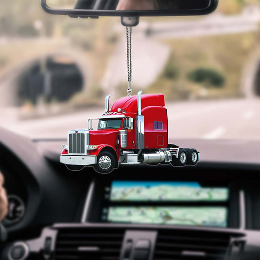 Tendpins Red Truck Car Hanging Ornament Auto Mirror Ornament OO0652