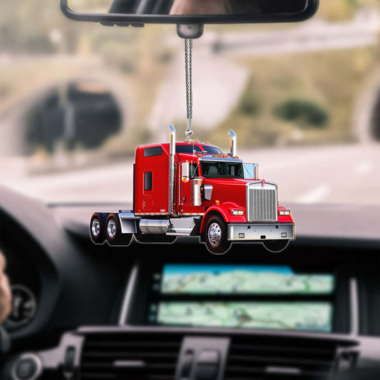 Tendpins Red Truck Car Hanging Ornament Decoration For Truck Lovers OO0655