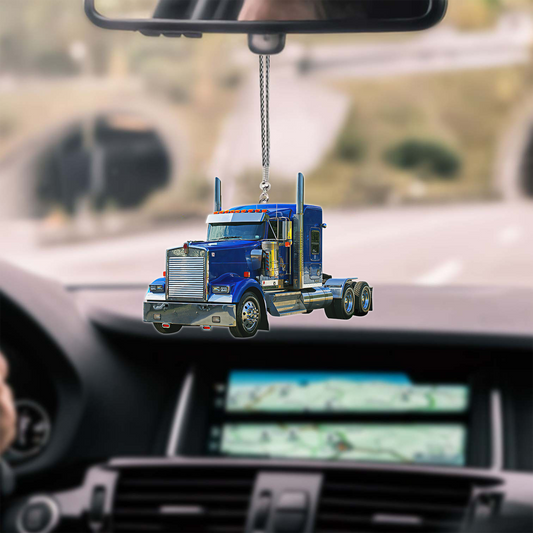 Tendpins Blue Truck Car Hanging Ornament Christmas Trucker Ornament OO0650