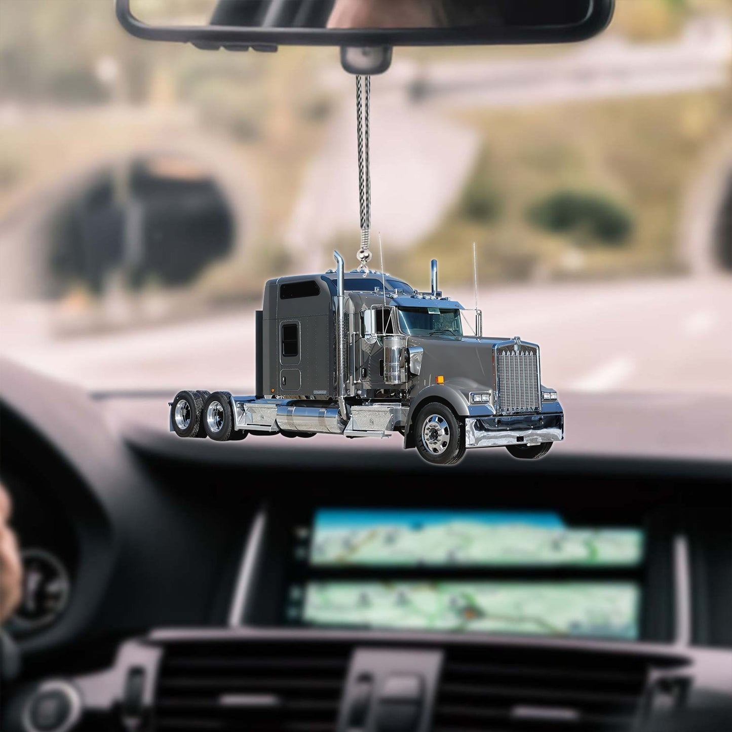 Tendpins Grey Truck Car Hanging Ornament Best Gift For Trucker OO0625