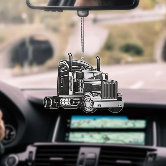 Tendpins Silver Truck Car Hanging Ornament 3D Truck Ornament Gift To Trucker OO0651