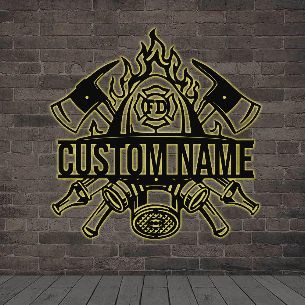 Personalized Fireman Monogram Metal Sign | Custom Firefighter Metal Sign | Hobbie Gifts | Birthday Gift | Job Gift CN0017