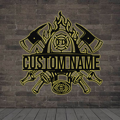 Personalized Fireman Monogram Metal Sign | Custom Firefighter Metal Sign | Hobbie Gifts | Birthday Gift | Job Gift CN0017