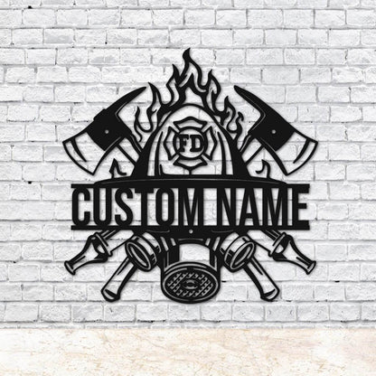 Personalized Fireman Monogram Metal Sign | Custom Firefighter Metal Sign | Hobbie Gifts | Birthday Gift | Job Gift CN0017