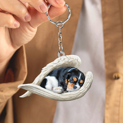 Cavalier King Charles Spaniel Sleeping Angel Acrylic Keychain Dog keychain KO0239