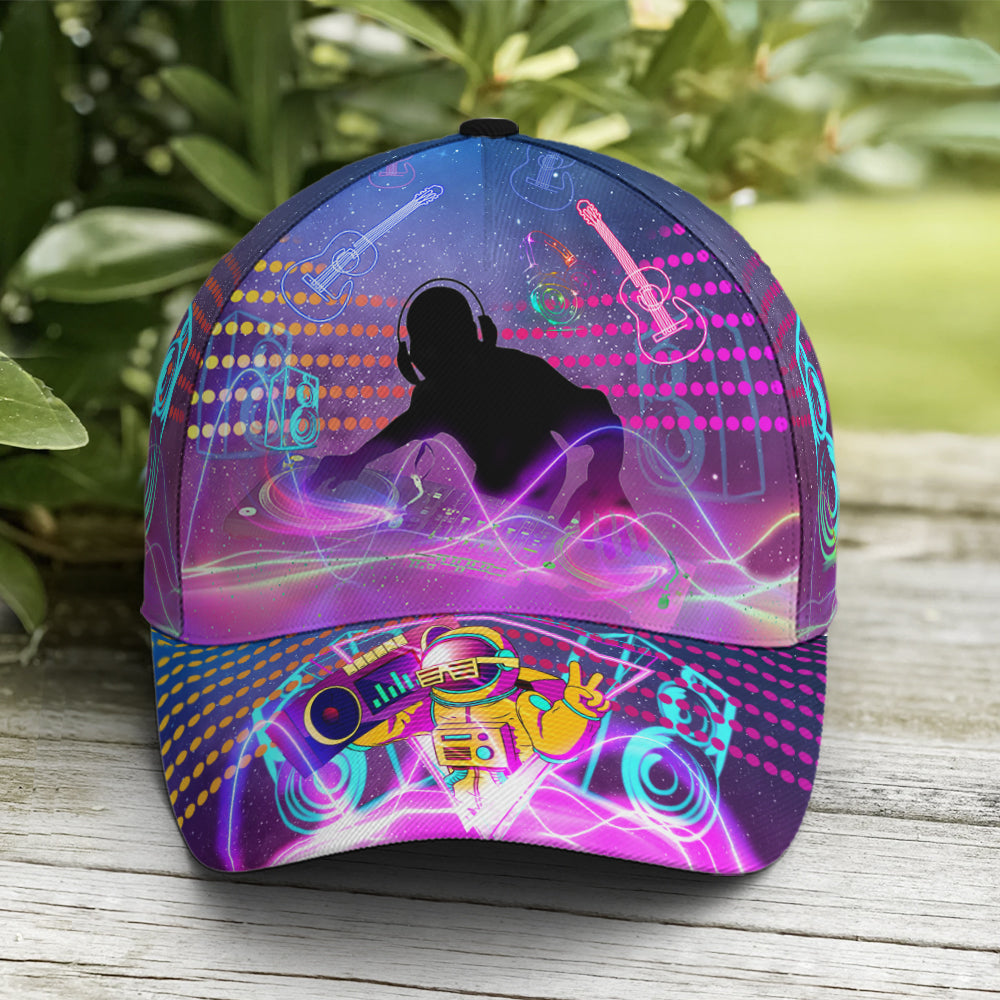 DJ Rhythm Neon Artwork Baseball Cap Tendpins CO0853