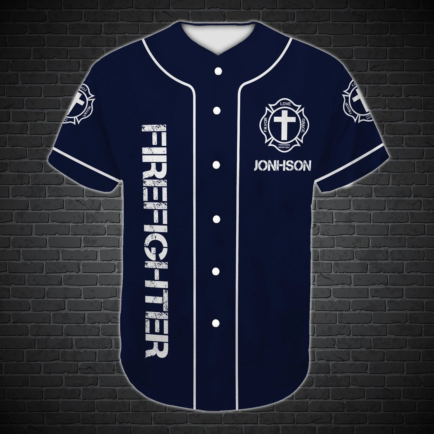 Cross Baseball Jersey - Jesus Original Firefighter Custom Baseball Jersey SO0216