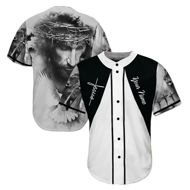 Cross, God, Dove Baseball Jersey - Jesus Custom Printed Baseball Jersey Shirt For Men Women SO0218