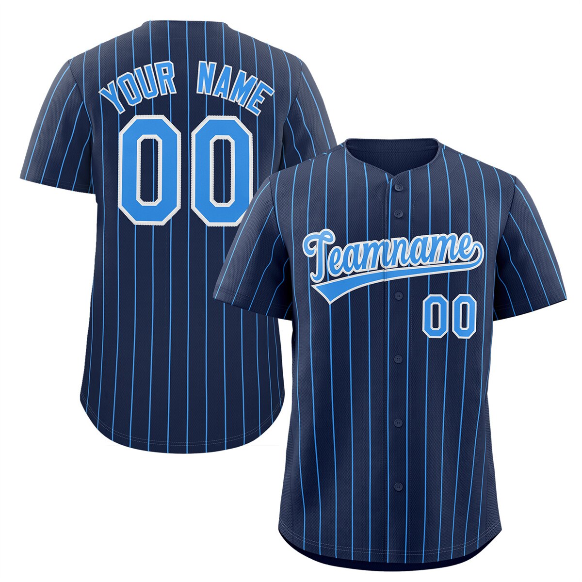 Custom Pinstripe Baseball Jersey Button Down Shirt Printed or Personalized Name Number for Men Women SO0239