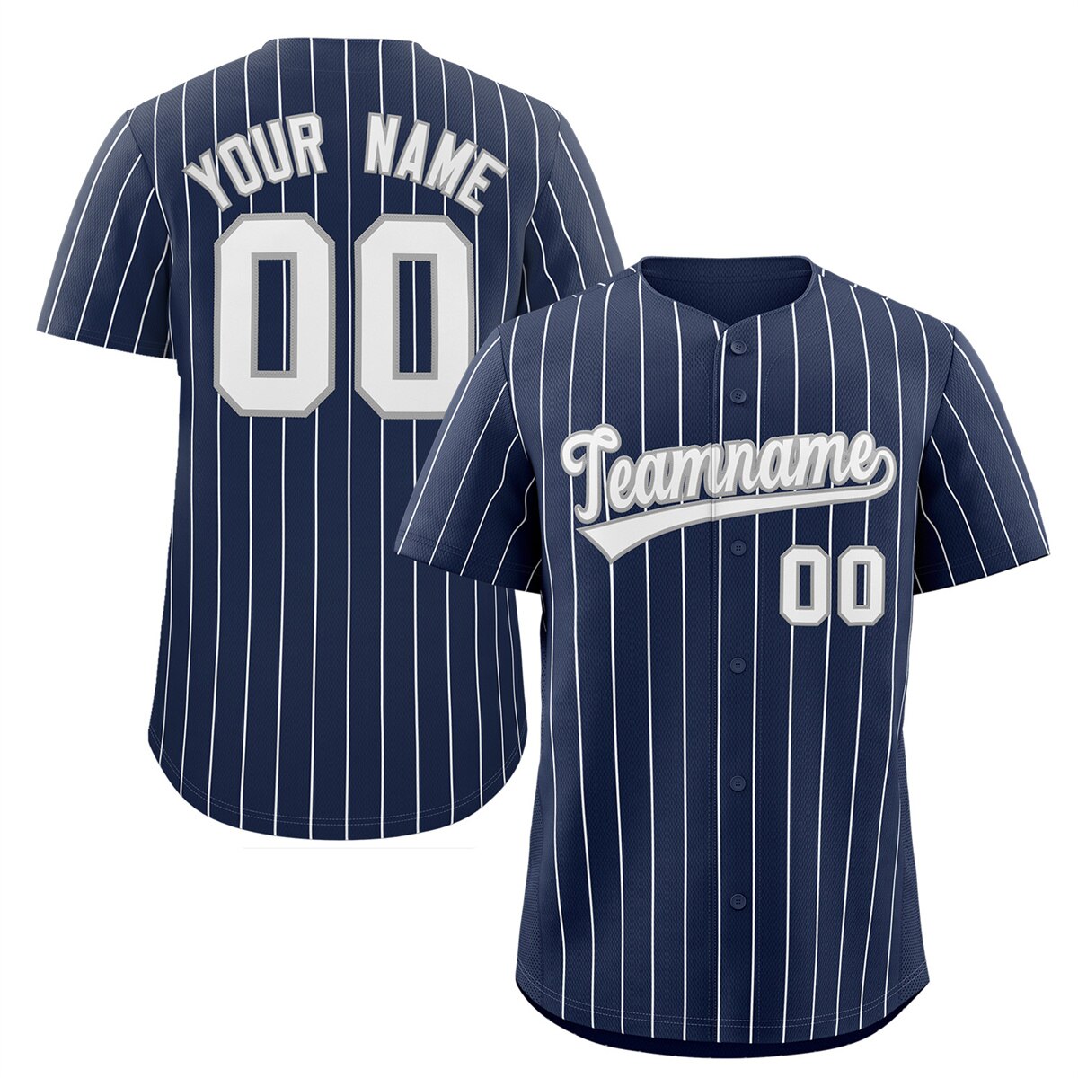 Custom Pinstripe Baseball Jersey Button Down Shirt Printed or Personalized Name Number for Men Women SO0239