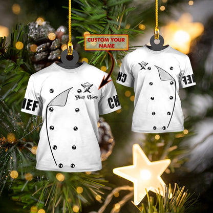 Custom Shaped Chef Uniform Ornament, Personalized Name Uniform for Master Chef Ornament OO1671