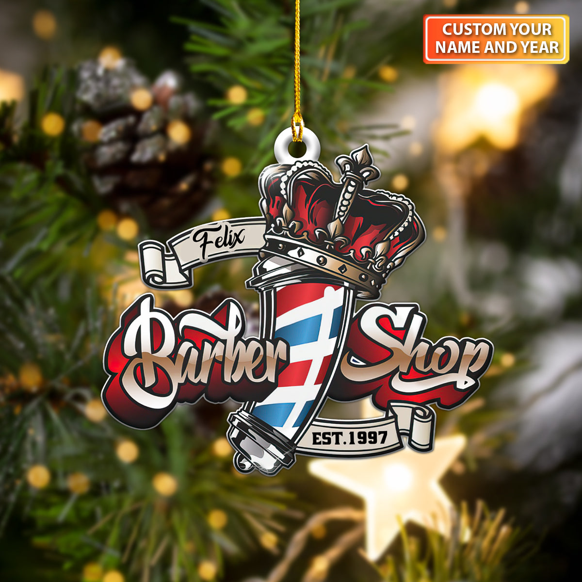 Personalized Retro Barber - Christmas Decorations Custom Shaped Ornament - Barber Christmas Gift 2024 OO1664