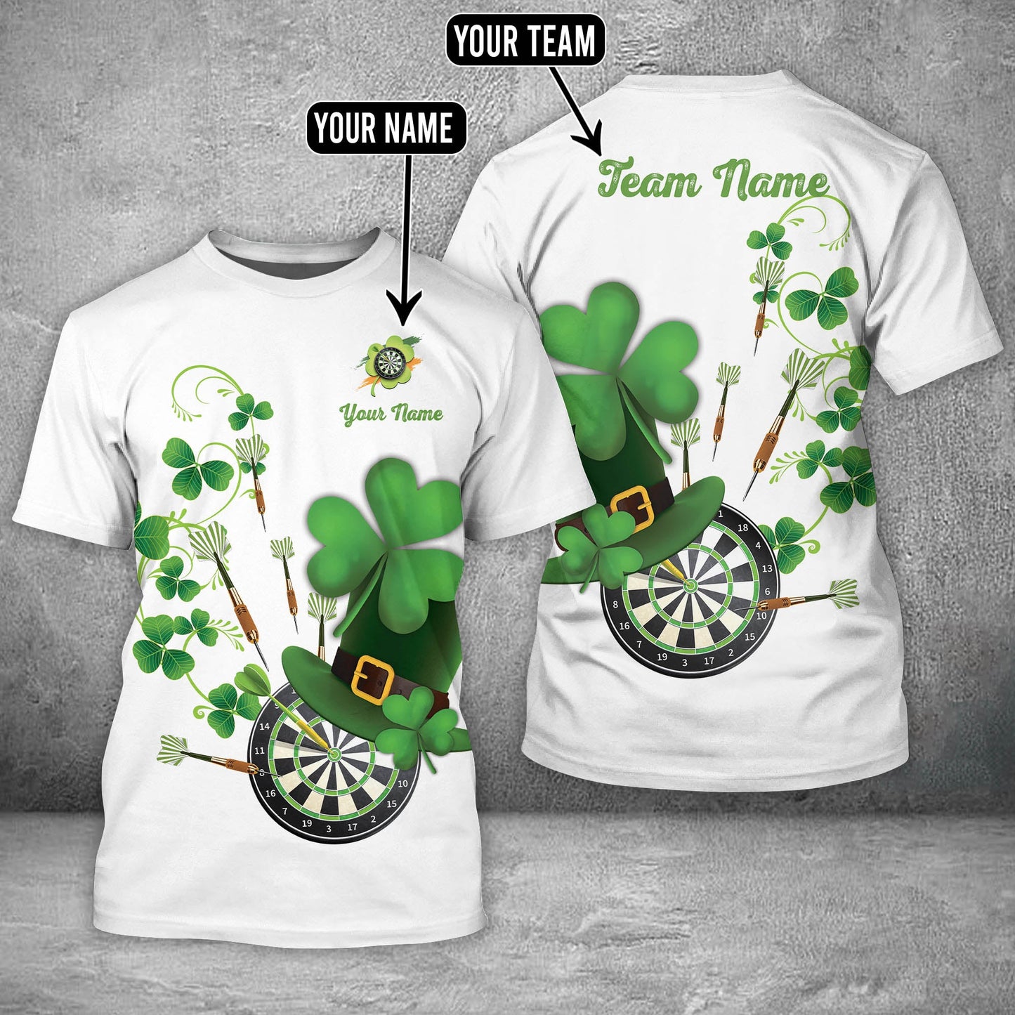 Tendpins Irish Darts Personalized Name, Team Name 3D Shirt DMA0001