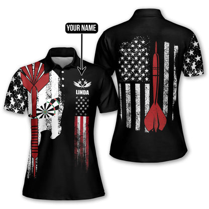 Tendpins Skull Darts American Flag Personalized Name 3D Shirt DMA0312